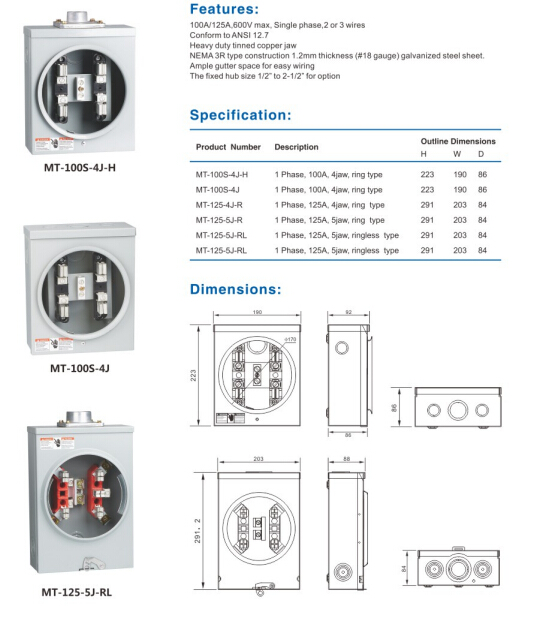 Meter socket,meter base